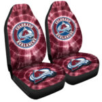 Colorado Avalanche Car Seat Covers Custom Tie Dye Car Accessories