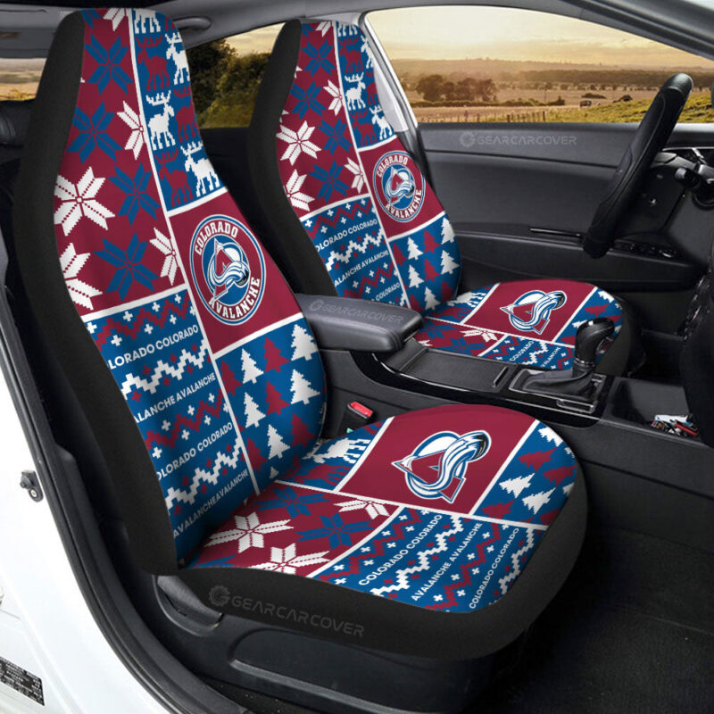 Colorado Avalanche Car Seat Covers Custom Ugly Style Car Accessories