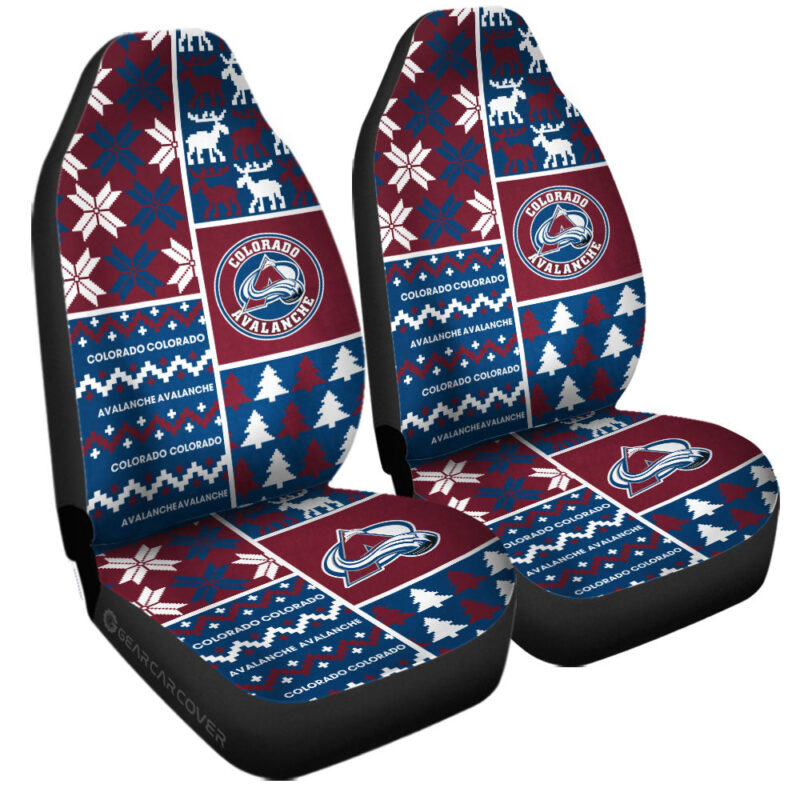 Colorado Avalanche Car Seat Covers Custom Ugly Style Car Accessories