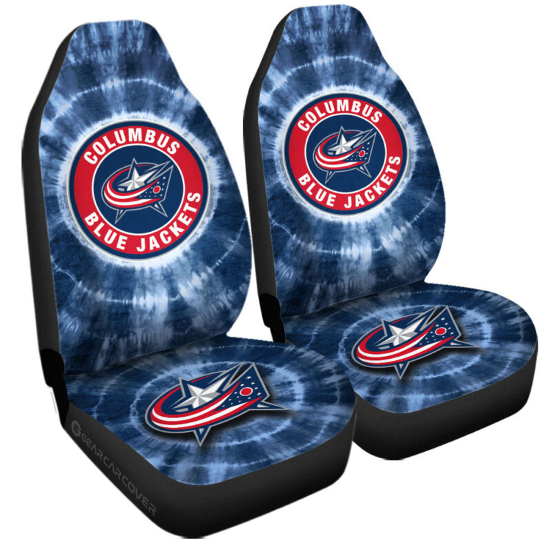 Columbus Blue Jackets Car Seat Covers Custom Tie Dye Car Accessories