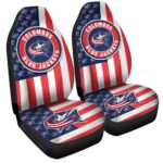 Columbus Blue Jackets Car Seat Covers Custom US Flag Style