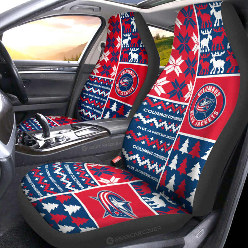 Columbus Blue Jackets Car Seat Covers Custom Ugly Style Car Accessories