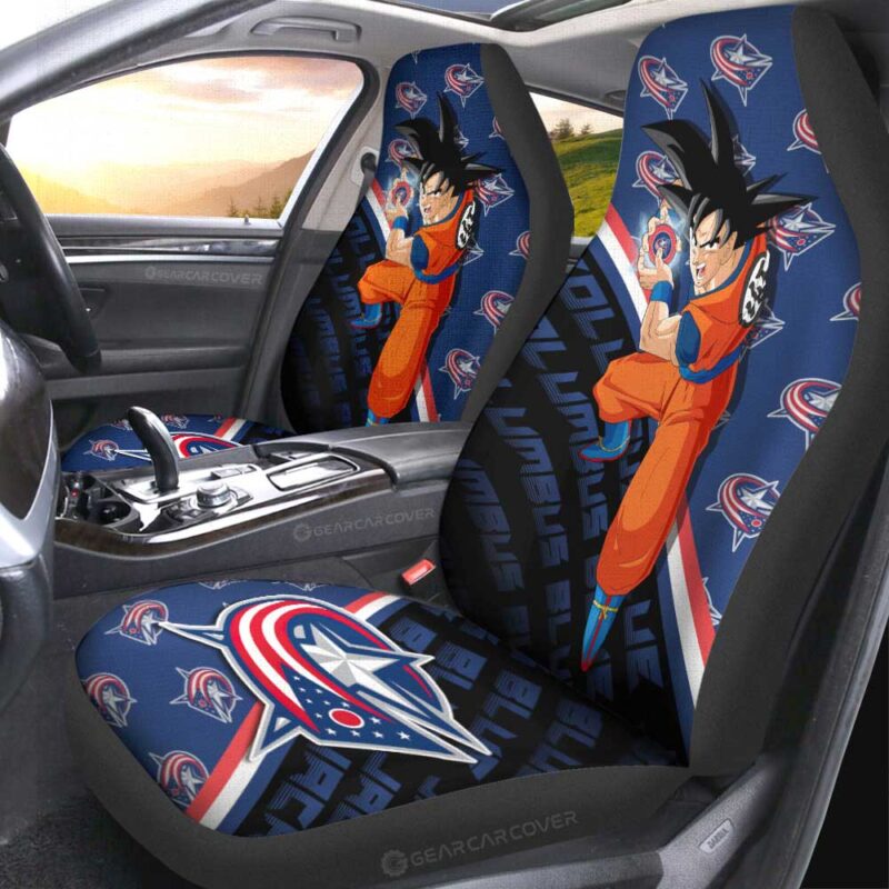 Columbus Blue Jackets Car Seat Covers Goku Car Decorations For Fans
