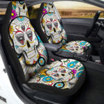 D C United Car Seat Covers Custom Sugar Skull Car Accessories