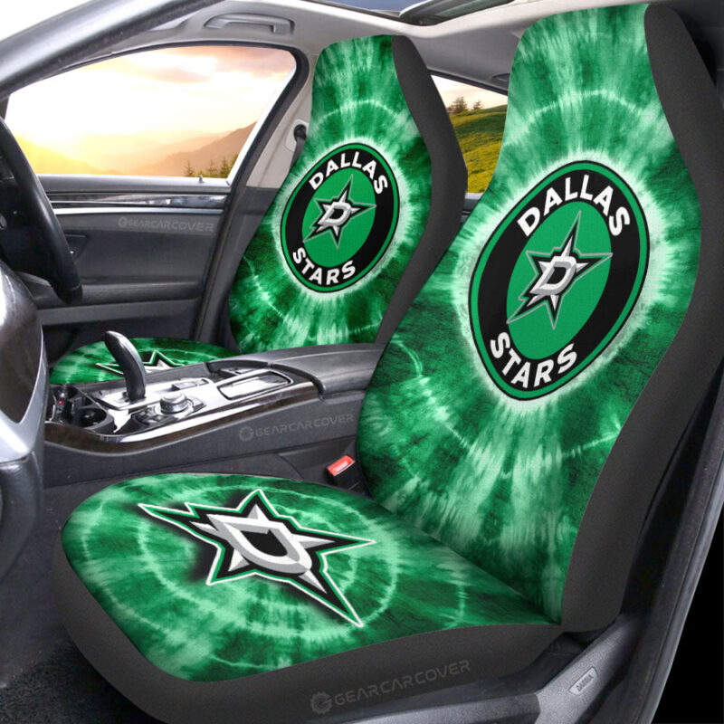 Dallas Stars Car Seat Covers Custom Tie Dye Car Accessories