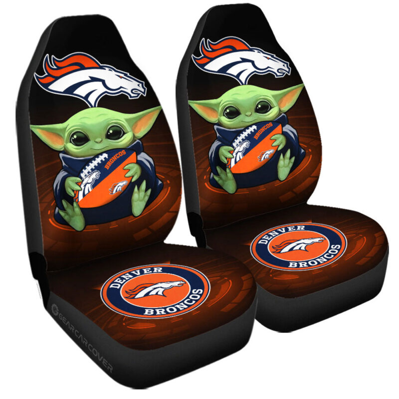 Denver Broncos Car Seat Covers Baby Yoda Car Accessories For Fan