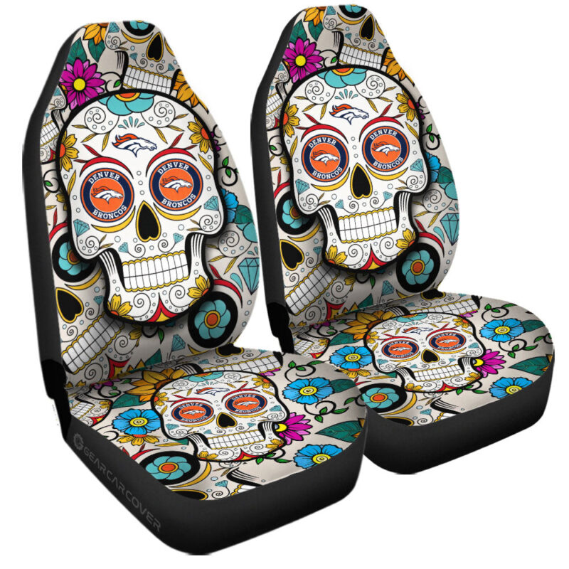 Denver Broncos Car Seat Covers Custom Sugar Skull Car Accessories