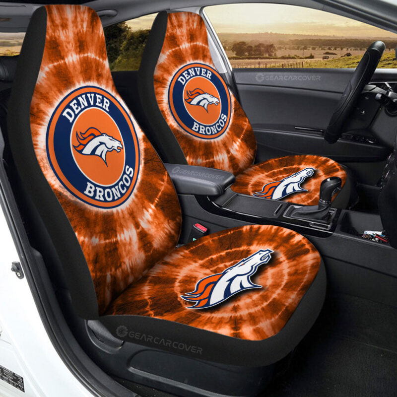 Denver Broncos Car Seat Covers Custom Tie Dye Car Accessories