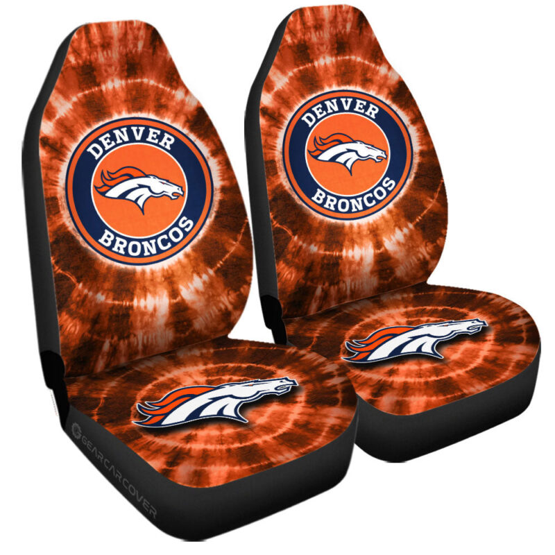 Denver Broncos Car Seat Covers Custom Tie Dye Car Accessories