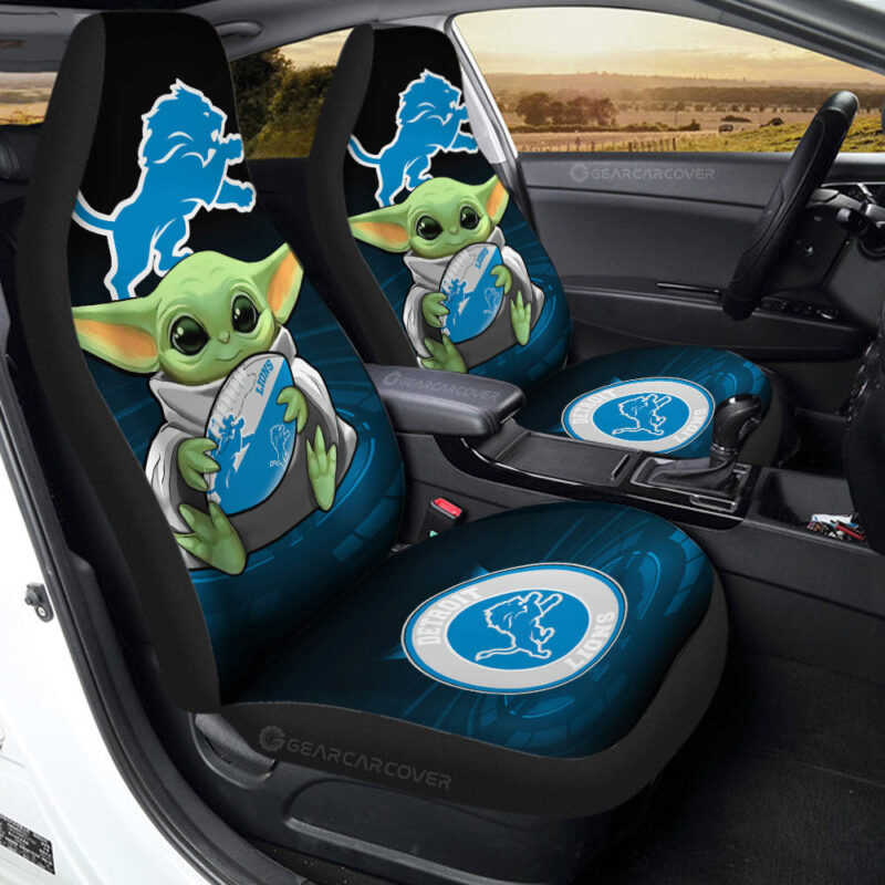 Detroit Lions Car Seat Covers Baby Yoda Car Accessories For Fan