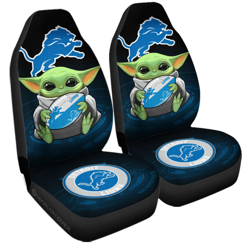 Detroit Lions Car Seat Covers Baby Yoda Car Accessories For Fan