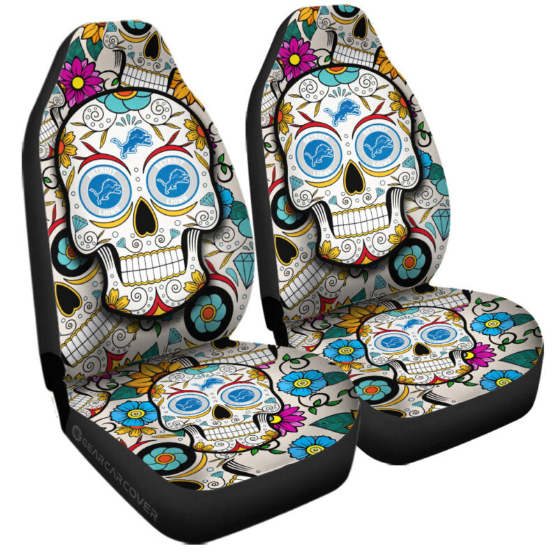 Detroit Lions Car Seat Covers Custom Sugar Skull Car Accessories