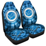Detroit Lions Car Seat Covers Custom Tie Dye Car Accessories