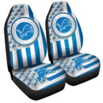 Detroit Lions Car Seat Covers Custom US Flag Style