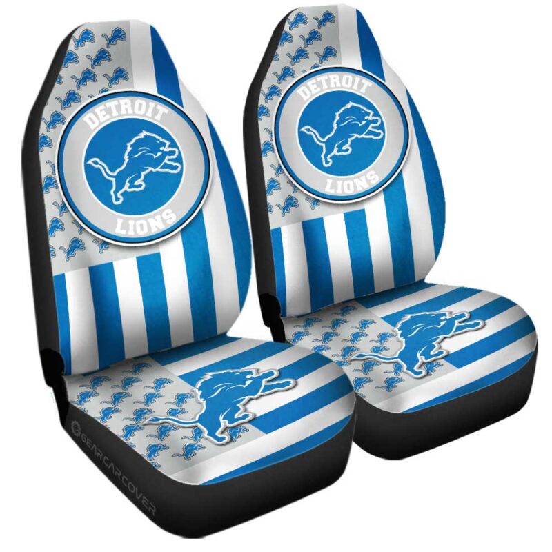 Detroit Lions Car Seat Covers Custom US Flag Style