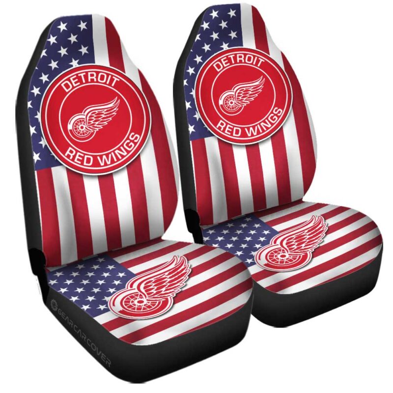 Detroit Red Wings Car Seat Covers Custom Car Decor Accessories