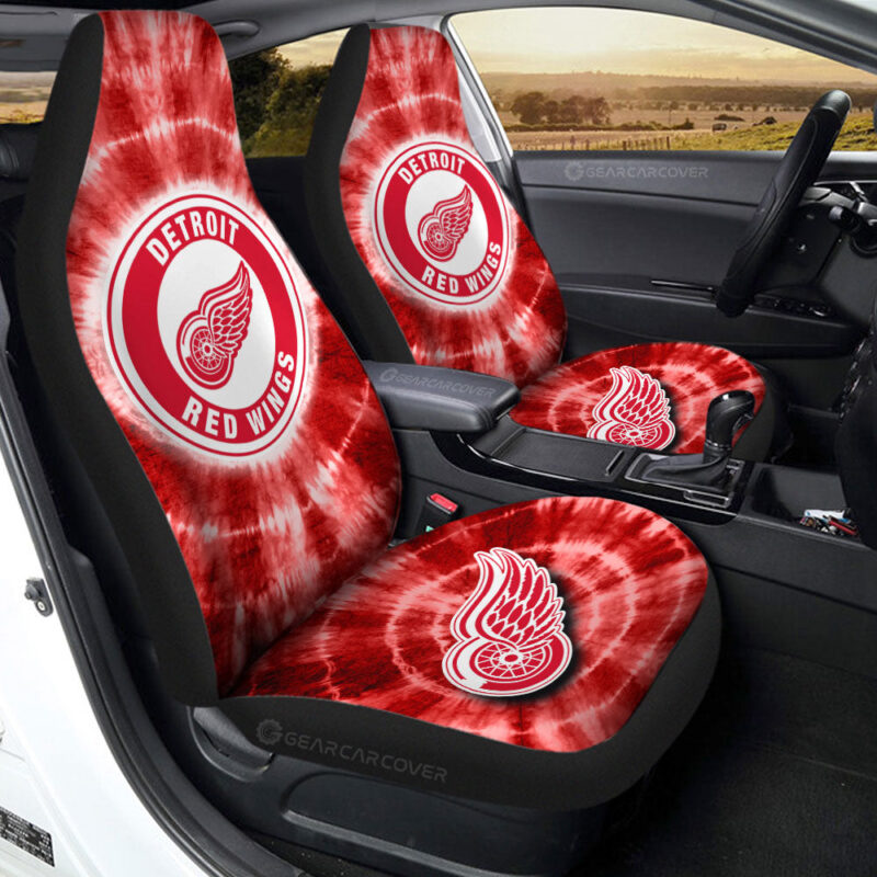 Detroit Red Wings Car Seat Covers Custom Tie Dye Car Accessories