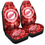 Detroit Red Wings Car Seat Covers Custom Tie Dye Car Accessories