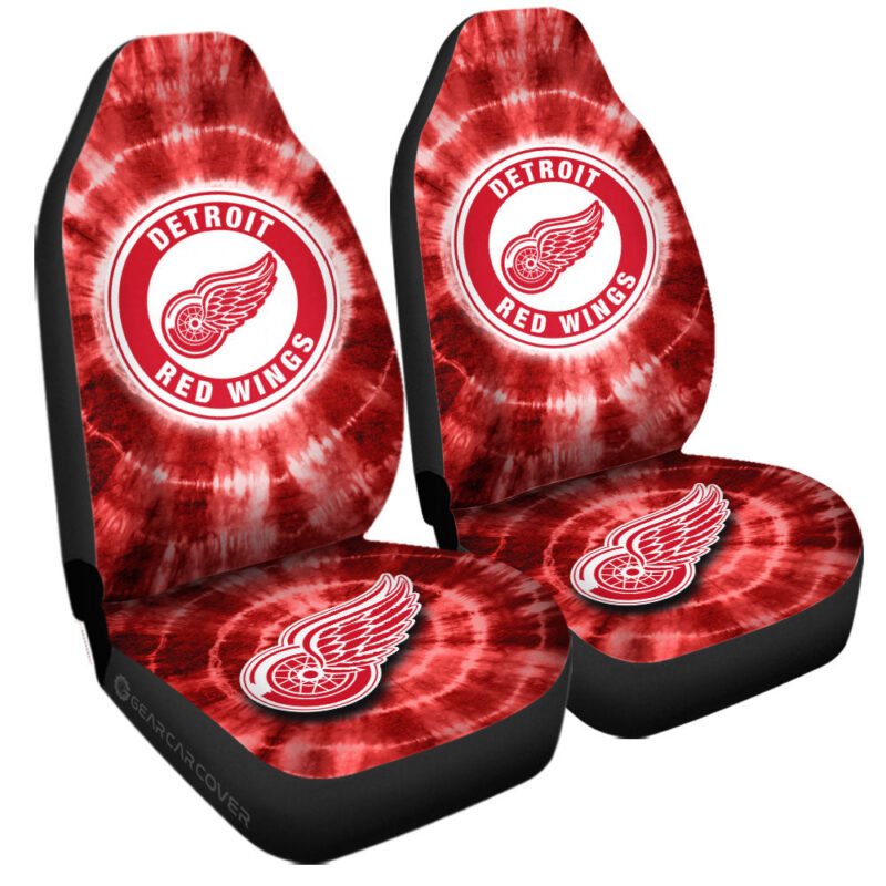 Detroit Red Wings Car Seat Covers Custom Tie Dye Car Accessories