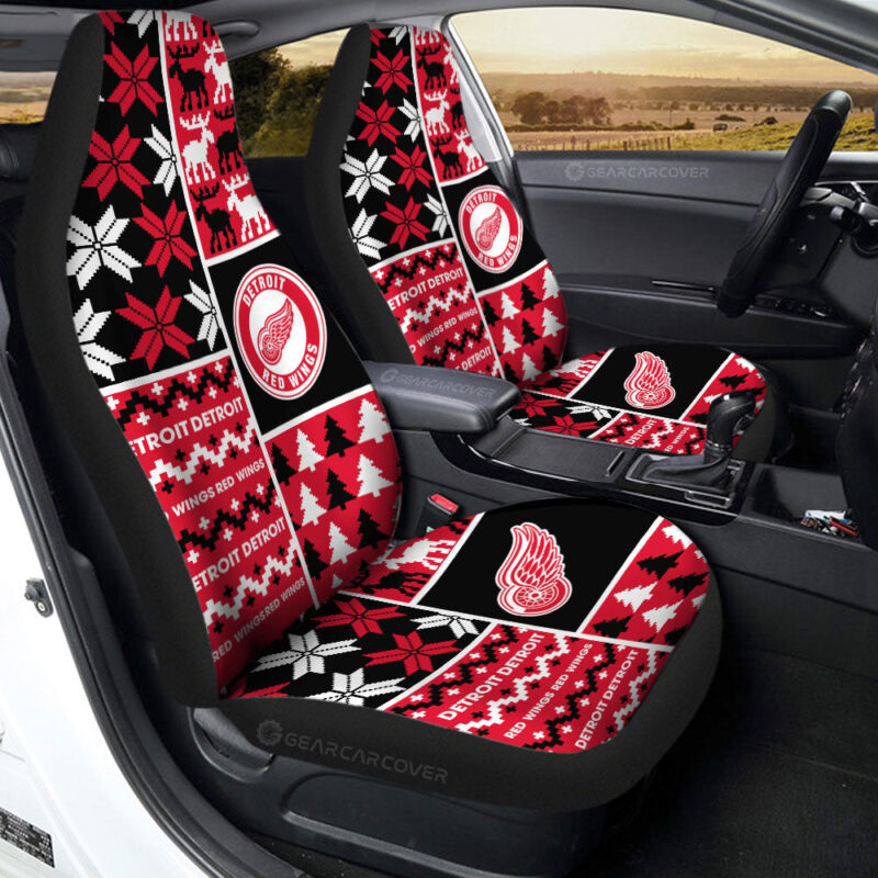 Detroit Red Wings Car Seat Covers Custom Ugly Style Car Accessories