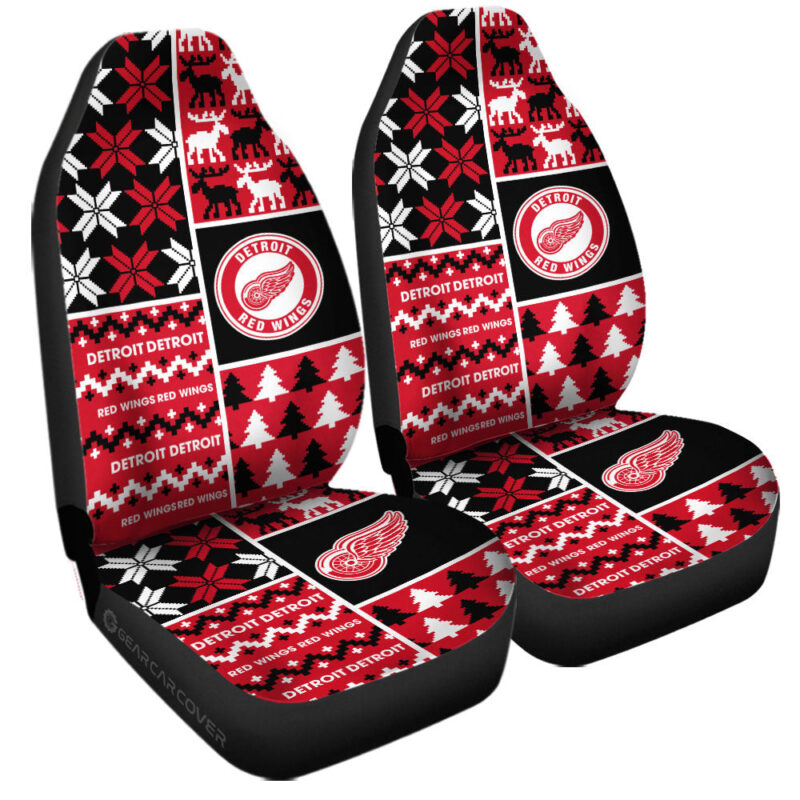Detroit Red Wings Car Seat Covers Custom Ugly Style Car Accessories
