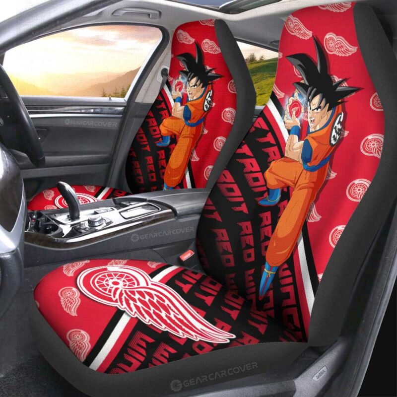 Detroit Red Wings Car Seat Covers Goku Car Decorations For Fans