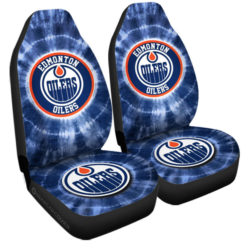 Edmonton Oilers Car Seat Covers Custom Tie Dye Car Accessories