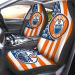 Edmonton Oilers Car Seat Covers Custom US Flag Style