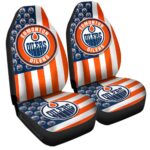 Edmonton Oilers Car Seat Covers Custom US Flag Style