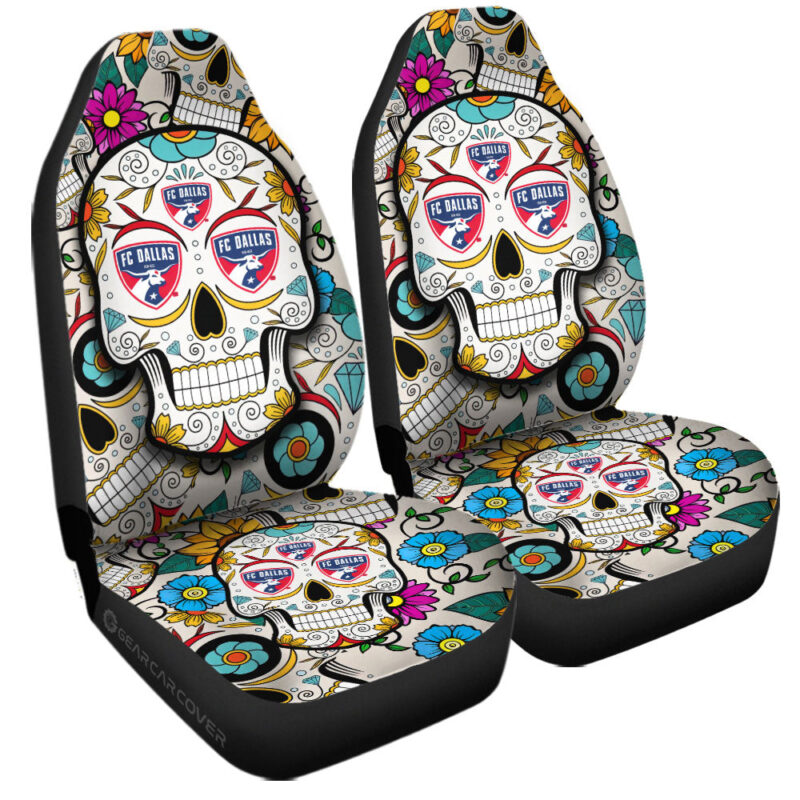 FC Dallas Car Seat Covers Custom Sugar Skull Car Accessories