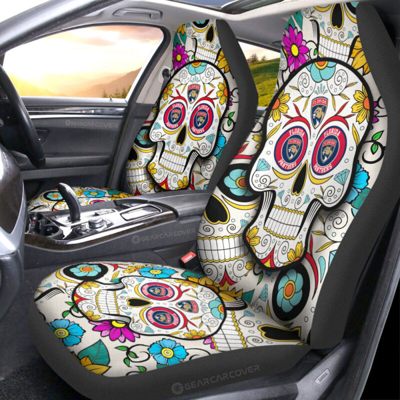 Florida Panthers Car Seat Covers Custom Sugar Skull Car Accessories