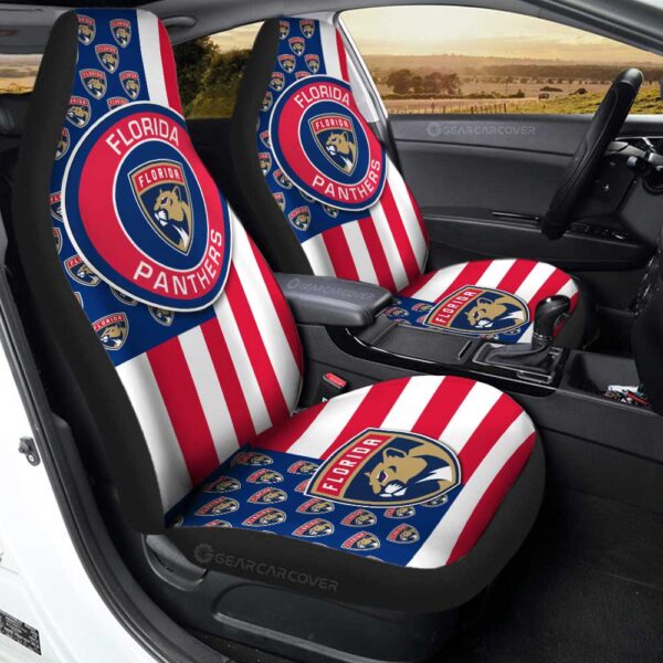 Florida Panthers Car Seat Covers Custom US Flag Style