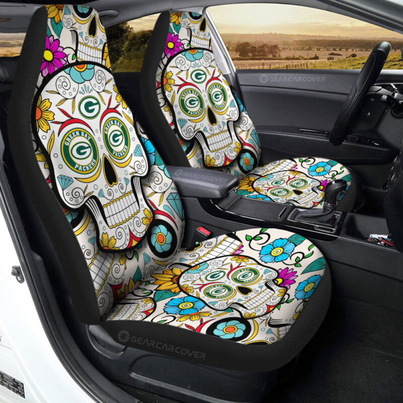 Green Bay Packers Car Seat Covers Custom Sugar Skull Car Accessories