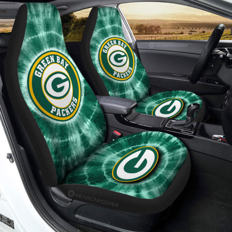 Green Bay Packers Car Seat Covers Custom Tie Dye Car Accessories