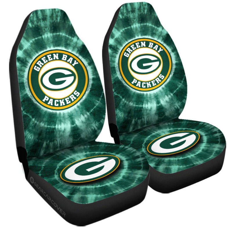 Green Bay Packers Car Seat Covers Custom Tie Dye Car Accessories