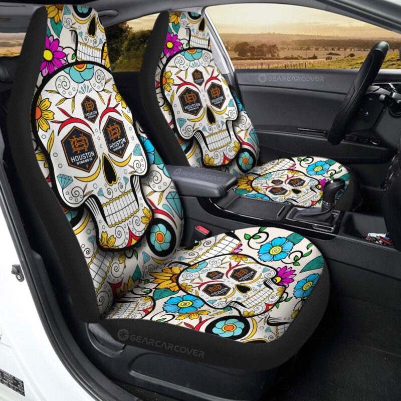 Houston Dynamo FC Car Seat Covers Custom Sugar Skull Car Accessories