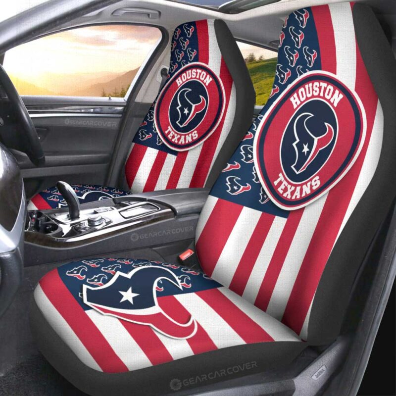 Houston Texans Car Seat Covers Custom US Flag Style