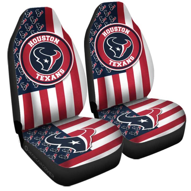 Houston Texans Car Seat Covers Custom US Flag Style