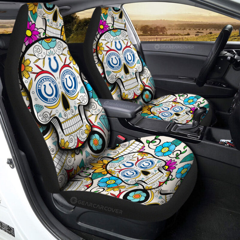 Indianapolis Colts Car Seat Covers Custom Sugar Skull Car Accessories