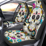 Inter Miami CF Car Seat Covers Custom Sugar Skull Car Accessories