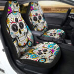 Inter Miami CF Car Seat Covers Custom Sugar Skull Car Accessories