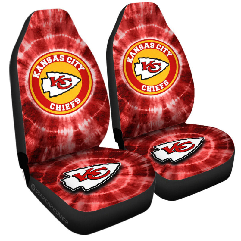 Kansas City Chiefs Car Seat Covers Custom Tie Dye Car Accessories