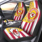 Kansas City Chiefs Car Seat Covers Custom US Flag Style