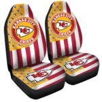 Kansas City Chiefs Car Seat Covers Custom US Flag Style