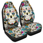 LA Galaxy Car Seat Covers Custom Sugar Skull Car Accessories