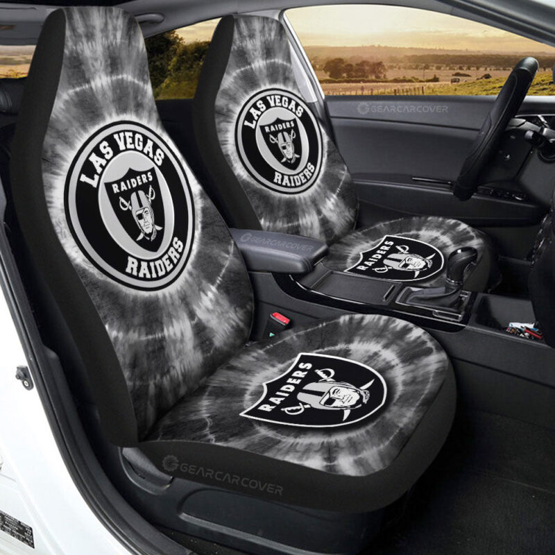 Las Vegas Raiders Car Seat Covers Custom Tie Dye Car Accessories