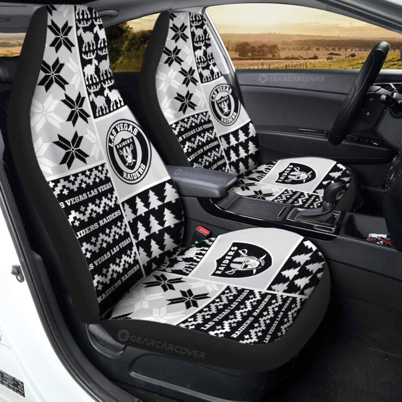 Las Vegas Raiders Car Seat Covers Custom Ugly Style Car Accessories