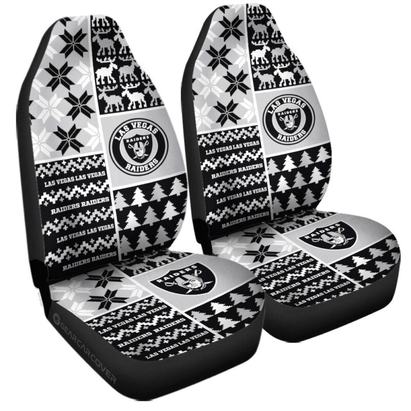 Las Vegas Raiders Car Seat Covers Custom Ugly Style Car Accessories