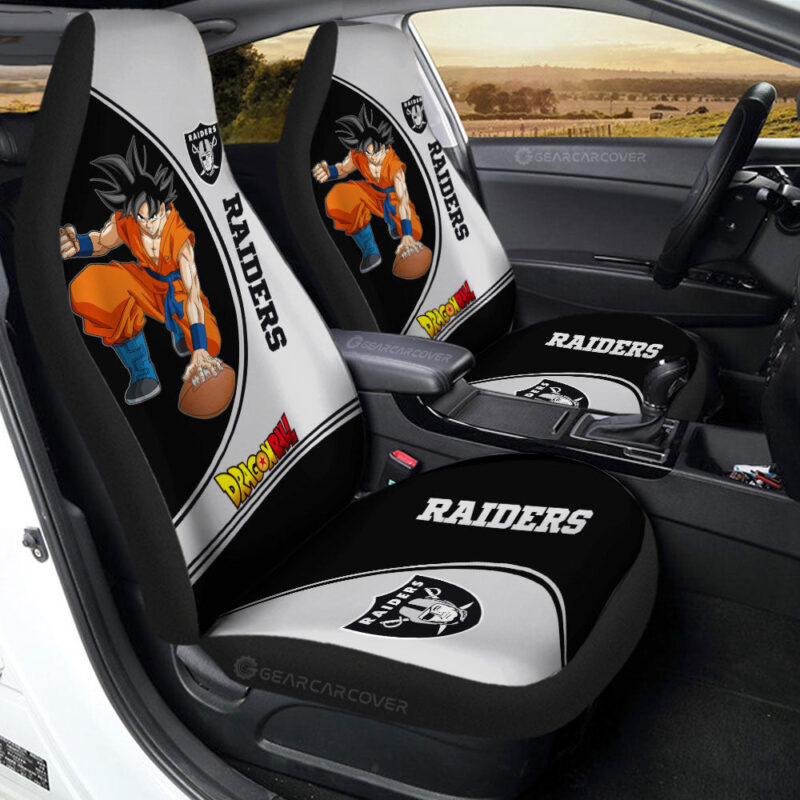 Las Vegas Raiders Car Seat Covers Goku Car Accessories For Fans