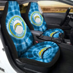 Los Angeles Chargers Car Seat Covers Custom Tie Dye Car Accessories